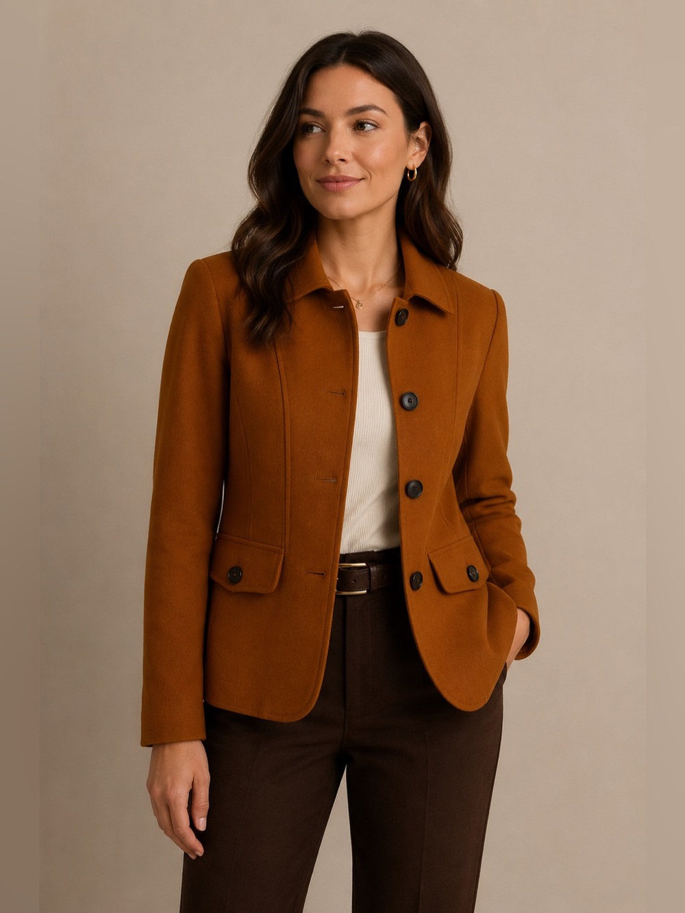 Chadwicks Burnt Orange Tailored Jacket Blazer Office Career Size 6